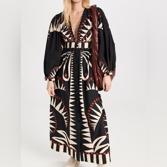 A Classy Chic Boutique Dresses & Skirts - Full Size Geometric Long Sleeve Dress Plus Size